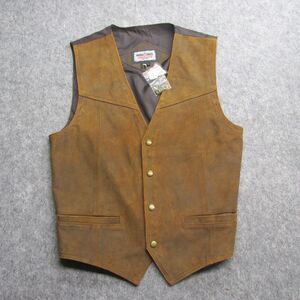 Minnetonka Genuine Leather Front Vest Size L Brown Western Cowboy